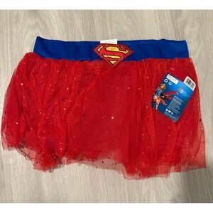 Supergirl Girl Tutu Skirt DC Comics Red Sequin Costume Cosplay Women One Size